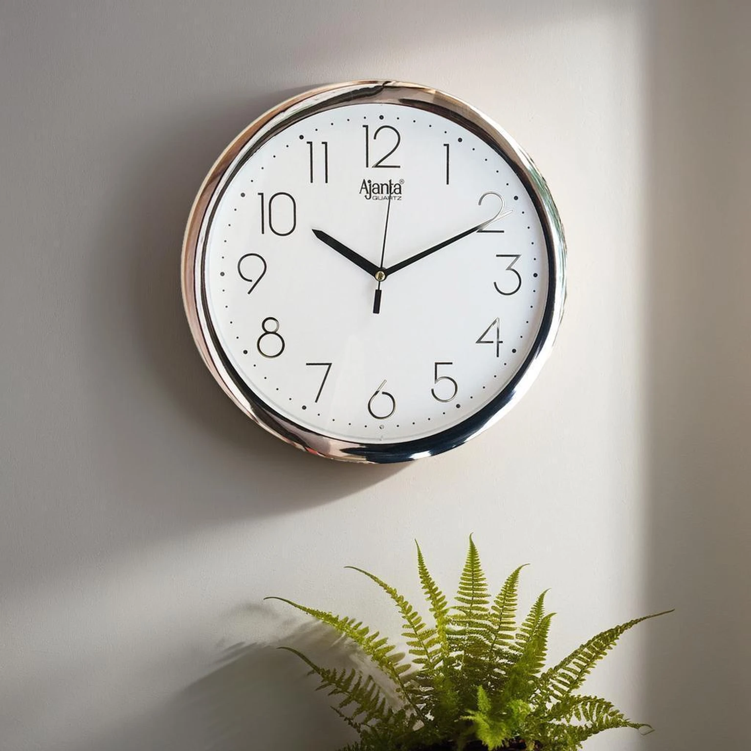 AJANTA Analog 26 cm X 26 cm Wall Clock (White, With Glass, Standard)